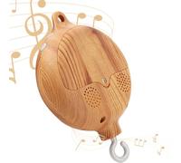 Baby Mobile Music Box, Holzoptik Caja Musical para Bebes Melodias, Carrusel Cuna Bebe con Gancho Giratorio 35 Canciones de Cuna Campana para Cama de Cuna