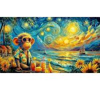 Baby-Monkey-in-Lush-Jungle Puzzle Adultos 1000 Piezas Juego Educativo relajación Papel Reciclado Actividad en casa Regalo 38x52/1000pcs