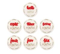 Baby Monthly Announcement Card, 7 Pieces Double-Sided 3D Baby Picture Signs, Versatile Decorative Month Marker Discs, Perfect Home Decor for Wall Nursery Photography, 10cm