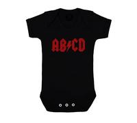 Baby Moo's ROCK N ROLL Baby Grow para niños o niñas, body de metal inspirado en AB/CD/AC/DC - Baby Shower, regalo único para padres, Negro, 2-6 meses