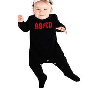 Baby Moo's Rock n Roll - Pijama de bebé para niños o niñas | Inspirado en AB/CD AC/DC - Baby Shower, Ropa de recién Nacido o Regalo para nuevos Padres (6-12 Meses)