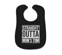 Baby Moo's Straight Outta Mum's TUM - Babero de hip hop para bebé, divertido babero para niños pequeños, unisex, neutro, regalo para nuevos padres o bebés [0-3 años]