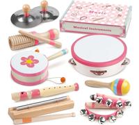 Baby Musical Instruments - Montessori Musical Toys for Toddlers 1-3, Wooden Percussion Instruments Set, Kids Preschool Educational Music Learning Toys, Christmas Birthday Gifts for Boys Girls 18 m +