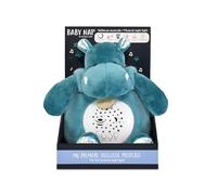 Baby NAT' BN6093 - Luz nocturna musical para bebé para dormir hipopótamo bazile - Azul - Colección Bazile - 10 Melodías, 5 ruidos blancos, 7 colores - Ayuda para el sueño del bebé - Pilas no incluidas