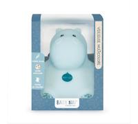 Baby Nat' BN6122 - Luz Nocturna de Silicona para bebé (hipopótamo, Bazil), Color Azul - Colección Bazile - Luz Suave Multicolor - 5 Modos y 8 Colores para la habitación del bebé - Recargable USB