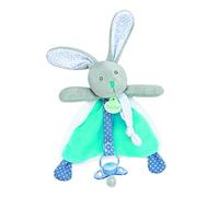 BABY NAT ' - Peluche para chupete de conejo POUPI "azul" - BN0614 -Bleu