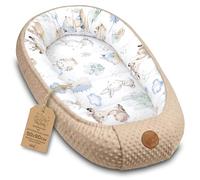 Baby Nest Bebé - Nido Reductor Suave Mullido y portátil Bebe | Calentito acogedor para Recién Nacido - ideal Cuna Moisés Cochecito Habitación Viaje nidito Minky Erizo caqui