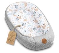 Baby Nest Bebé - Nido Reductor Suave Mullido y portátil Bebe | Calentito acogedor para Recién Nacido - ideal Cuna Moisés Cochecito Habitación Viaje nidito Minky búho gris