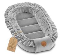 Baby Nest Bebé - Nido Reductor Suave Mullido y portátil Bebe | Calentito acogedor para Recién Nacido - ideal Cuna Moisés Cochecito Habitación Viaje nidito Terciopelo Gris