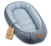 Baby Nest Bebé - Nido Reductor Suave Mullido y portátil Bebe | Calentito acogedor para Recién Nacido - ideal Cuna Moisés Cochecito Habitación Viaje nidito Azul vaquero Pana