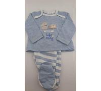 Baby Night 32073 - Conjunto dos piezas para Bebé, Recién Nacido - Color blanco y celeste (0-M)