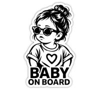 Baby on Board Adhesivo de vinilo para coche, 15 x 9,5 cm, resistente a la intemperie y a los rayos UV, autoadhesivo, laminado para mayor protección, antiarañazos y colores vivos, diseño original