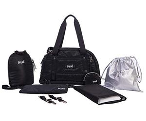 Baby on board Bolso cambiador de plumón Clay negro, varios accesorios