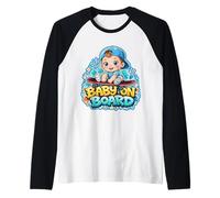 Baby On Board Cute Boy Skateboard Esperando Embarazo Broma Camiseta Manga Raglan