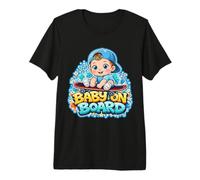 Baby On Board Cute Boy Skateboard Esperando Embarazo Broma Camiseta Premium
