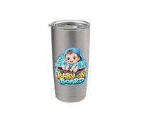 Baby On Board Cute Boy Skateboard Esperando Embarazo Broma Vaso térmico de acero inoxidable de doble pared