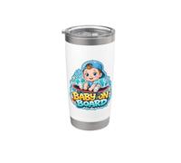 Baby On Board Cute Boy Skateboard Esperando Embarazo Broma Vaso térmico de acero inoxidable de doble pared