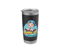 Baby On Board Cute Boy Skateboard Esperando Embarazo Broma Vaso térmico de acero inoxidable de doble pared