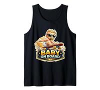 Baby On Board Cute Boy Skateboard Skateboarder Embarazo Diversión Camiseta sin Mangas