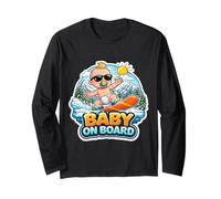Baby On Board Cute Boy Snowboard Snowboarder Deportes de Invierno Manga Larga