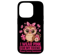 Baby Owl I Wear Pink For My Friend Concientización sobre el cáncer de Mama Carcasa para iPhone 14 Pro