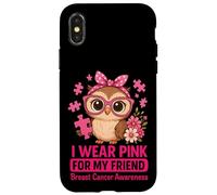 Baby Owl I Wear Pink For My Friend Concientización sobre el cáncer de Mama Carcasa para iPhone X/XS