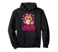 Baby Owl I Wear Pink For My Friend Concientización sobre el cáncer de Mama Sudadera con Capucha