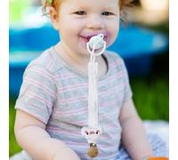 Baby Pacifier Clip - Strap Teething Ring, Animal Design Anti-Drop Holder | Secure Silicone Nipple Leash for Soothers, Hiccup Towels & Toys, Chewable Clip for Newborns
