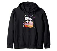 Baby Panda Donuts Lovers Pink Blue Estrellas, Vibraciones positivas Sudadera con Capucha