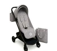 Baby Pasitos Colchoneta Bebé Universal 34x84 cm y/o Bolso Organizador Carro 35x33x10 cm - Accesorios Silla Paseo - Transpirable 3D - Pack Disponible (Pack Bolso y Colchoneta Estrellas Gris)