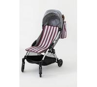 Baby Pasitos Colchoneta Bebé Universal 34x84 cm y/o Bolso Organizador Carro 35x33x10 cm - Accesorios Silla Paseo - Transpirable 3D - Pack Disponible (Colchoneta Rayas Granate)