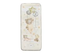 Baby Pasitos Colchoneta Universal Silla de Paseo Bebé 84x34 cm, Tejido 3D Transpirable, Funda Acolchada para Carrito, Varios Diseños y Colores (Oso Nube Beige)