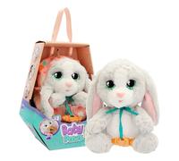 BABY PAWS Conejito, Cachorro Interactivo que Hace Diferentes Sonidos, Abre y Cierra los Ojos, Incluye una Bolsa para Llevarlo Contigo, Juguete Regalo para Niños y Niñas de 18 Meses o Más