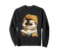 Baby Penguin Blue Book Reading Animal Lover Retrato gráfico Sudadera