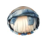 Baby Penguin - Gorro de ducha impermeable y reutilizable para mujer, cubierta elástica para el cabello, para baño, spa, viajes y uso diario