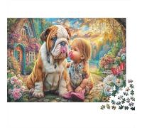 Baby & Pet Puzzle 1000 Piezas Material Reciclado Bulldog Puzzles para Niños Ages 6 Years Up Juego Educativo Challenge Parent Child Toy 70x50cm/1000pcs