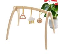 Baby Play Gym, aprendizaje de juguetes sensoriales con sonajeros colgantes, alfombra de desarrollo infantil natural, tiempo de juego suave y cómodo para la habitación de la guardería diariamente