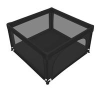 Baby Playpen plegable,gran patio de juego, Playpen para niños y niños, bolígrafos de juego para niños y niños con puerta, pluma de juego portátil de interior y exterior-120 * 120 * 66 cm-negro