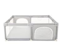 Baby Playpen plegable,Parque Infantil Bebe- Corralito Bebe con Malla Transpirable -Parque de Juegos Bebe Plegable con Puerta Lateral - Playpen Bebe-1,5 * 2,0 m-(gris)