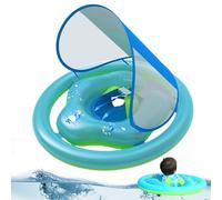 Baby Pool Float, Baby Swimming Pool Floats with Canopy, Inflatable Water Toy with Adjustable Safety Seat, UV Sun Protection Shade for Kids, Toddler Swim Support Ring for Bathtub, Beach