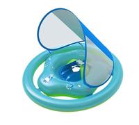 Baby Pool Float, Inflatable Swim Float with Canopy, Adjustable Safety Seat, Sun Protection Design, Lightweight Water Toy, for Children Kids Beach Bathtub Summer Travel, 29.92 Inches