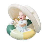 Baby Pool Float, Sun Protection Baby Swimming Pools Floats Ring with Canopy, Foldable Safety Seat Swim, Retro Floating Sunshade Toy for Outdoor Backyard, Garden, Beach, and Fun