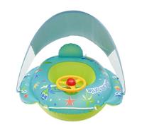 Bâby Pool Float with Canopy - ЬAby Swimming Float | PVC Bâby Swim Floať | 1-4 Years Old, Inflatable Sun Protection Swim Ring with Steering Wheel Toy, Padded Bath Seat