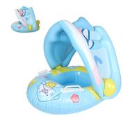 Baby Pool Float with Canopy, Sun Protection Water Ring Seat, 21.65x27.56x27.56 Inches Swimming Tube for Kids, Boys and Girls Summer Outdoor Party, Beach, Hot Weather Fun