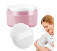 Baby Powder Container Puff, 9x9x6cm, Leak Proof Dusting Box Soft Powder Applicator, Portable Travel Case, Great for Baby After Bath and Home Use, Blue/Pink