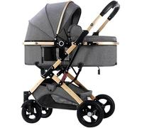 Baby Pram Stroller for Newborn, 2 in 1 Baby Stroller for Infant and Toddler, Lightweight Baby Pushchair High Landscape Baby Carriage Two-Way Pram Trolley Ideal for 0-36 Months(Gray)