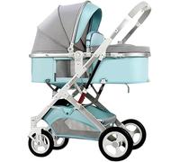 Baby Pram Stroller for Newborn, 2 in 1 Baby Stroller for Infant and Toddler, Lightweight Baby Pushchair High Landscape Baby Carriage Two-Way Pram Trolley Ideal for 0-36 Months(Green)