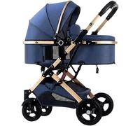 Baby Pram Stroller for Newborn, 2 in 1 Baby Stroller for Infant and Toddler, Lightweight Baby Pushchair High Landscape Baby Carriage Two-Way Pram Trolley Ideal for 0-36 Months(Blue)