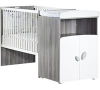 Baby Price Cama combinada convertible de 120x60 a 90x190 en madera gris