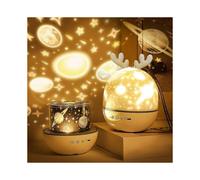 Baby Projector Night Light, LED Child Night Light Musical and Luminous Lamp 360 Rotation, 8 Songs, 6 Projection Movies, Stars Projector Lamp for Bedr